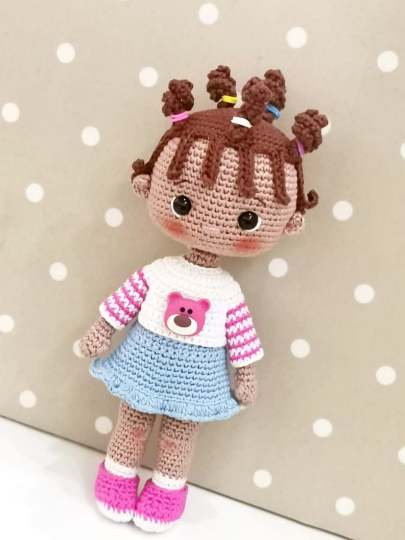 Crochet amigurumi doll pattern ENG Crochet pattern PDF Crochet girl Lola DOLL zdjęcie 1