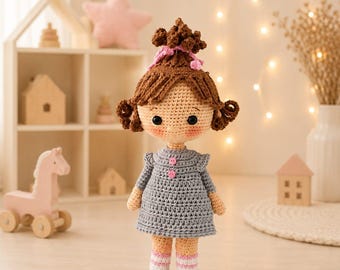 Schema per realizzare una bambola all'uncinetto: Amigurumi Hana (schema in PDF)