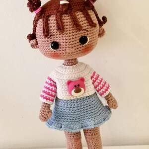 Crochet amigurumi doll pattern ENG Crochet pattern PDF Crochet girl Lola DOLL zdjęcie 3
