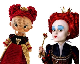 The red queen doll pattern Crochet amigurumi doll pattern ENG Crochet pattern PDF Crochet doll pattern doll pattern Alice in wonderland