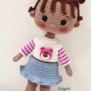 Crochet amigurumi doll pattern ENG Crochet pattern PDF Crochet girl Lola DOLL zdjęcie 9