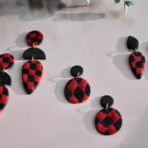 Checkered Collection - Handgefertigte Polymer Clay Ohrringe