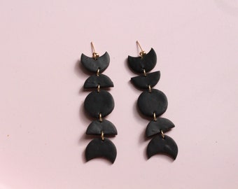 Phases of the Moon - Handmade Polymer Clay Earrings