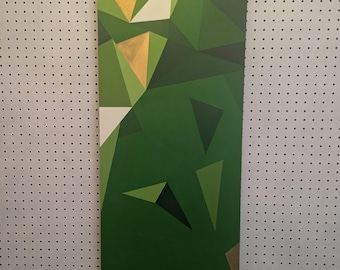 Verde Fragmentado - 40"x16"x1.5" acrílico sobre lienzo tensado