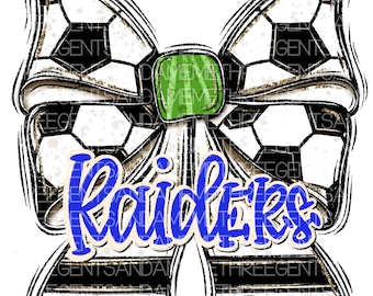 Soccer School Team Coquette Bow Png, Custom Printable, Sports Digital Download, Customized School Spirit, Hand Drawn Sublimation Design