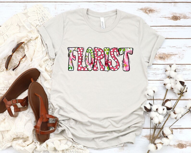 Florist Instant Digital Download, PNG for Sublimation, Florist Appreciation Gift, Floral and Polka Dots PNG Download, Flower Shop Clipart image 4