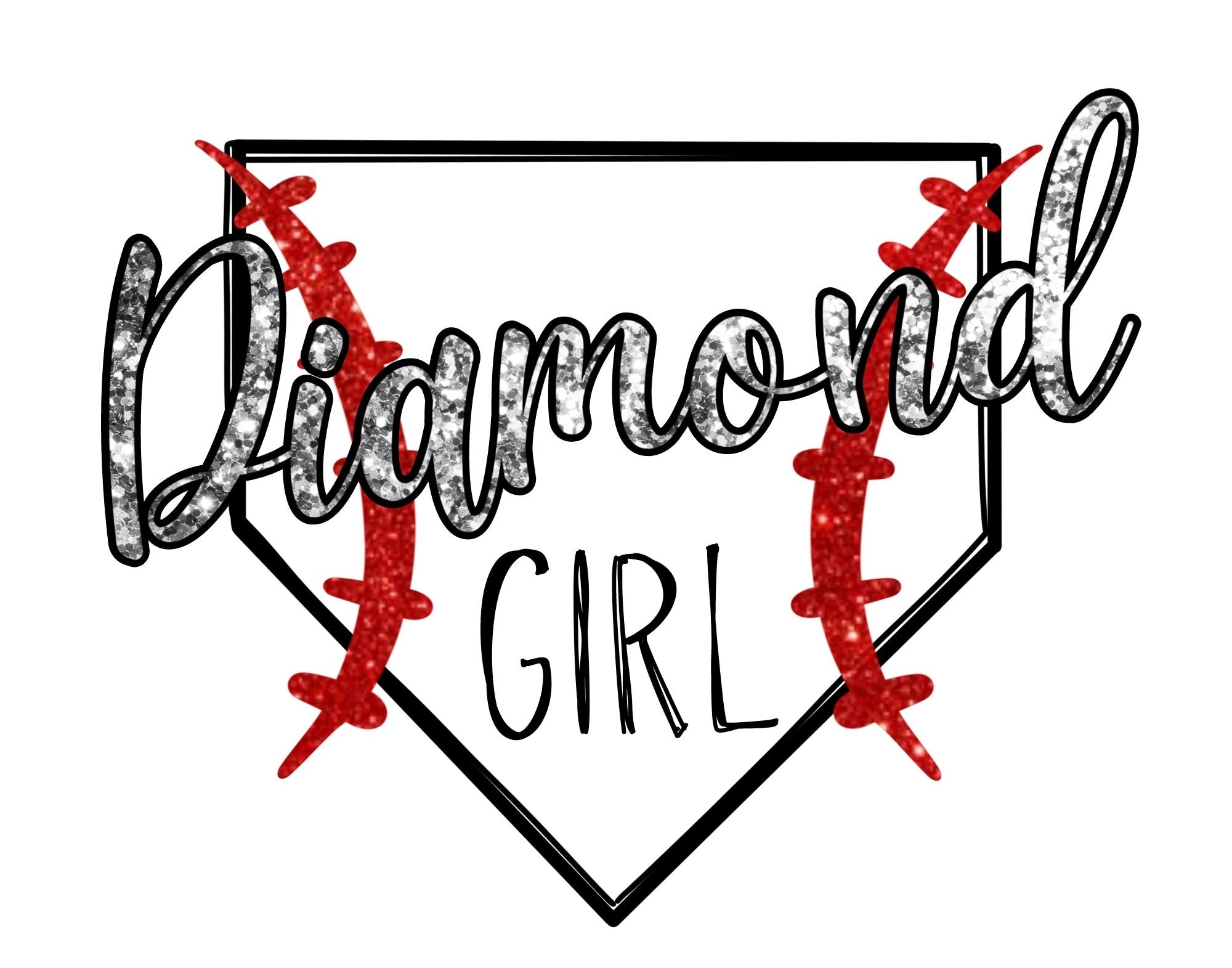 Diamond Girl Png, Glitter Baseball Png, Sublimation Design, Mom
