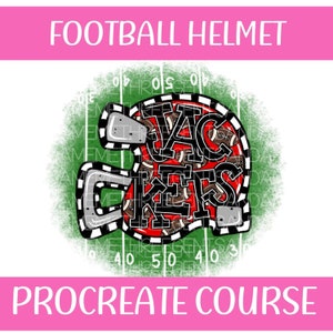Procreate Course, Procreate Brushes, Procreate Stamps, Tools for Designers, Learning to Design, Football Helmet Design