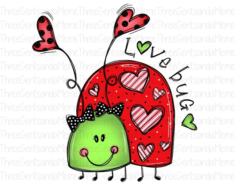 Love Bug PNG File Valentines Day Ready to Press Printable | Etsy