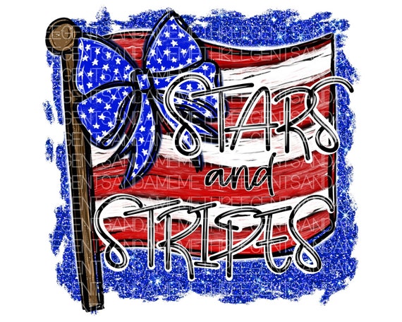 Stars and Stripes American Flag, Hand Drawn, Independence Day PNG Design, 4th of July Sublimation Design, Commercial Use, USA Garden Flag