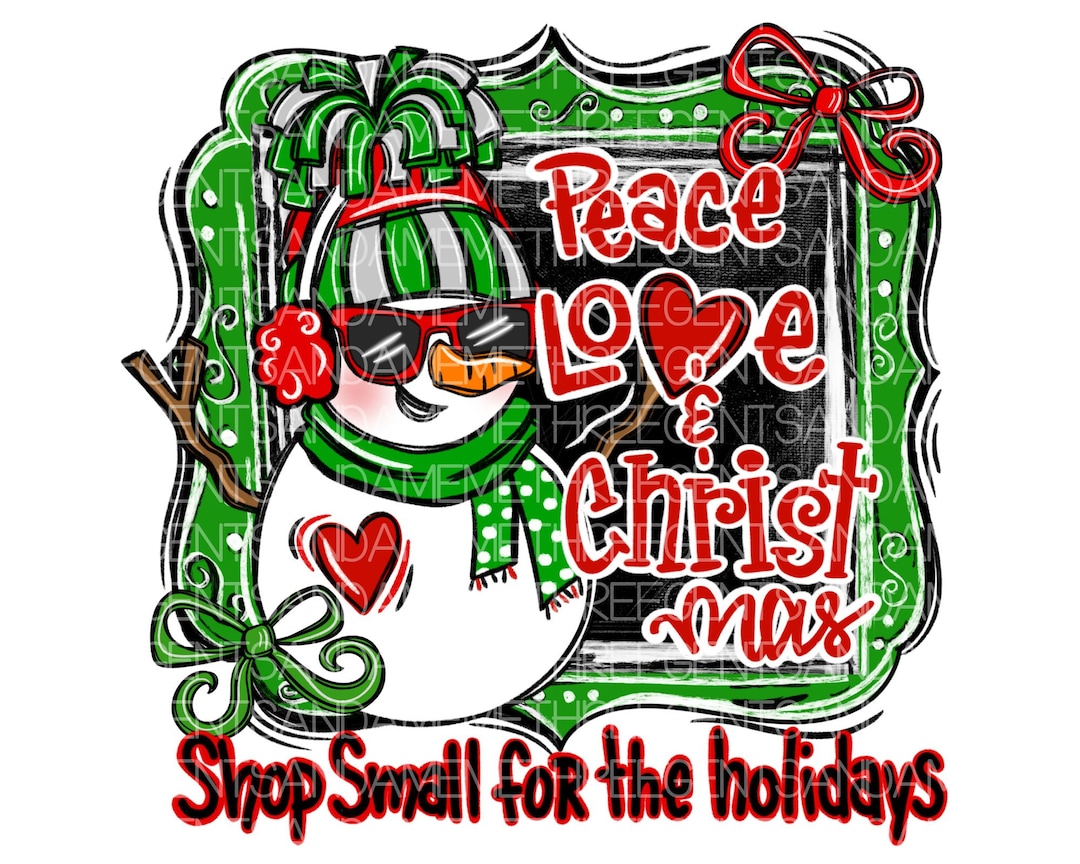 Shop Small Business Christmas Png, Sublimation Design, Hand Drawn PNG
