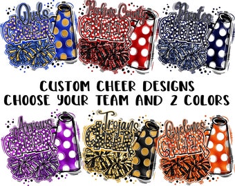 Custom Cheer Design, Glitter Pom Pom Cheerleader png, Sublimation Design, Cheer Shirt, Cheer Camp PNG, Sublimation PNG, Tumbler Design