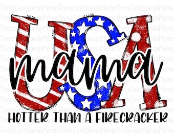 USA Mama PNG Sublimation Design, Independence Day png, Instant Download png, 4 de julio, Patriotic png, Hand Drawn Digital Download, USA