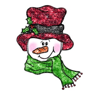 Sparkly Sequin Snowman Sublimation Design, Glitter Holiday Clipart, Hand Drawn Instant Digital Download, Christmas Shirt Design, Winter PNG