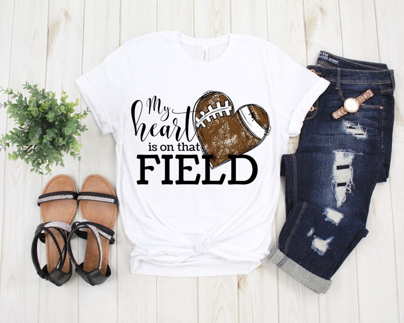 My Heart is on That Field png, Football png, Football Mom png, Game Day Shirt, Football Shirt png, Grandparent Football Shirt Design image 2