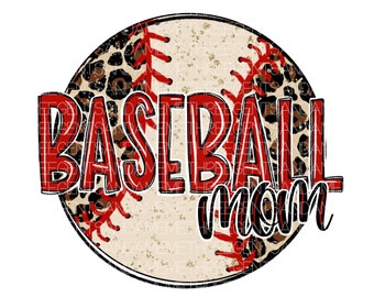 Baseball Mom Cheetah Print Design, Baseball png, Leopard Baseball Sublimation Design, Hand Drawn Sports Design, Game Day Shirt Design