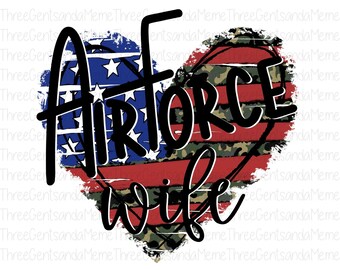 Afligida Fuerza Aérea Esposa Corazón Bandera png, Día de la Independencia png, Bandera Patriótica Americana, Camo Print 4 de Julio png, Orgullosa Esposa Militar