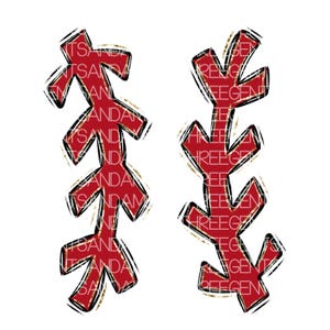 May include: Red and gold baseball stitch design. The stitches are outlined in black and have a textured look.