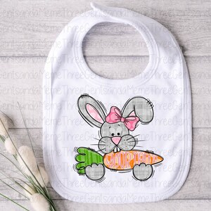 Personalized Easter Bunny, Girl Shirt PNG, Hand Drawn Clipart, Instant Digital Download, Printable Sublimation Design, Transparent PNG image 7