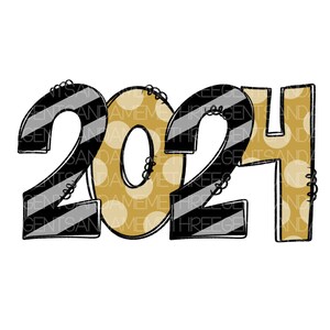 Projekt na Nowy Rok 2024, szkicowany ręcznie natychmiastowy cyfrowy plik do pobrania, gotowy do wydruku plik PNG, plik sublimacyjny, plik DTF, wydruk świąteczny