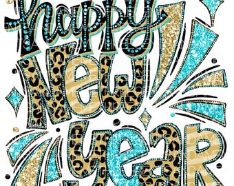 Diseño de Año Nuevo 2025, Feliz Año Nuevo, Descarga digital instantánea, Archivo PNG listo para imprimir, Archivo de sublimación, Archivo DTF, Imprimible festivo