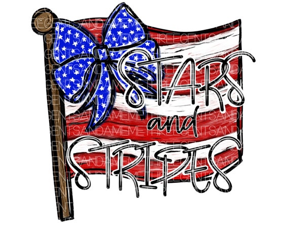 Stars and Stripes American Flag, Hand Drawn, Independence Day PNG Design, 4th of July Sublimation Design, Commercial Use, USA Garden Flag