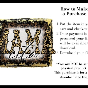 May include: A digital download of a graphic design featuring the text "Mamacita" in black letters with a leopard print pattern. The design has a distressed, vintage look.