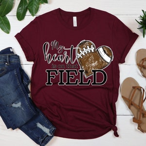 My Heart is on That Field png, Football png, Football Mom png, Game Day Shirt, Football Shirt png, Grandparent Football Shirt Design image 3