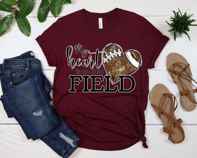 My Heart is on That Field png, Football png, Football Mom png, Game Day Shirt, Football Shirt png, Grandparent Football Shirt Design image 3