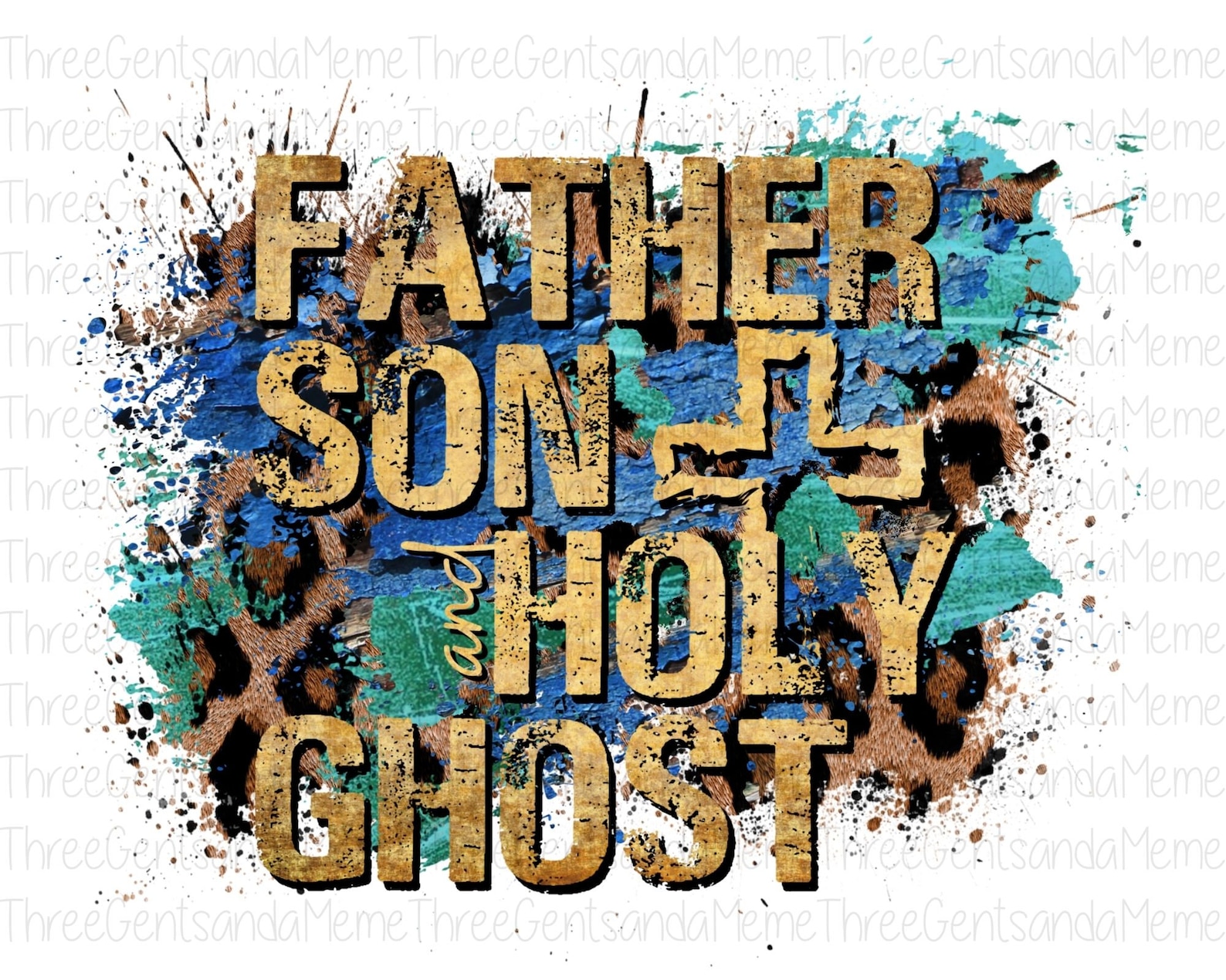 Father Son Holy Ghost Png, Distressed Cross Png, Distressed Leopard ...