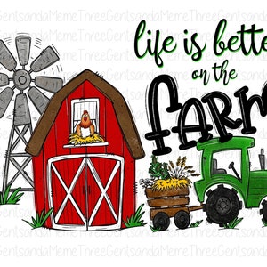 Farm PNG Design, Digital Download, Printable Digital Art, Tractor, Sublimation, Farming, Life is Better on the Farm, Little Boy Shirt Design