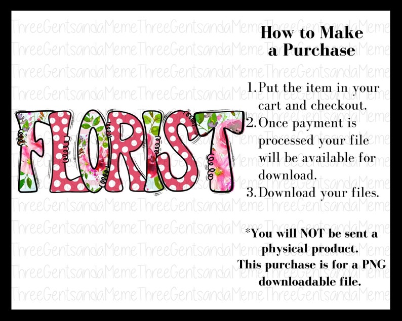 Florist Instant Digital Download, PNG for Sublimation, Florist Appreciation Gift, Floral and Polka Dots PNG Download, Flower Shop Clipart image 9