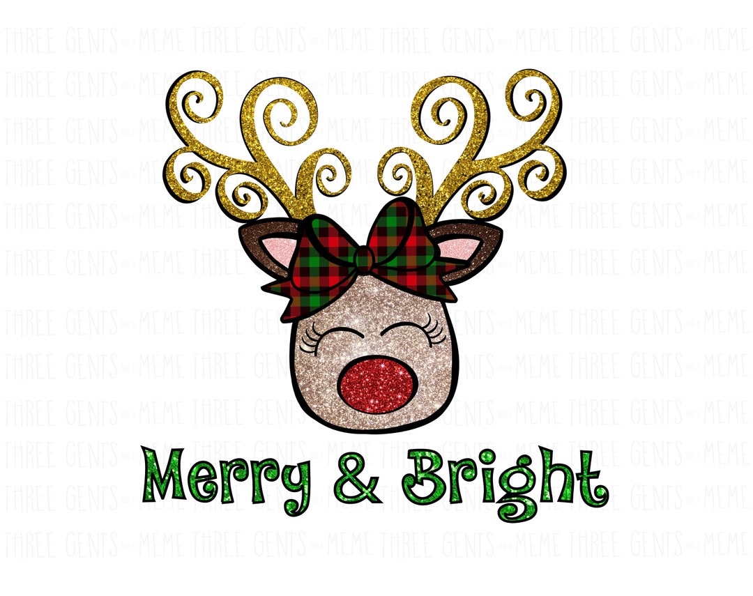 Glitter Pattern PNG File for Sublimation Printing, Rudolph PNG Design ...