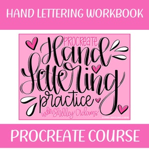 Digital Hand Lettering Workbook, Lettering Practice Worksheets for Procreate, iPad Lettering, Procreate Brushes, Whimsy Style Letters image 1