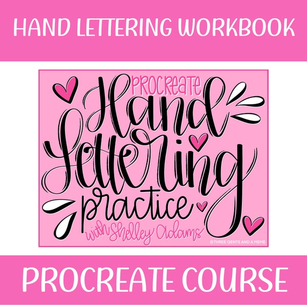 Digital Hand Lettering Workbook, Lettering Practice Worksheets for Procreate, iPad Lettering, Procreate Brushes, Whimsy Style Letters