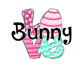 Easter Bunnies Sublimation Designs Download,  Hand Drawn Bunny, Easter Egg Clipart, Easter Bunnies png, Easter Rabbit, Easter PNG