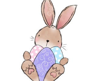 Easter Bunnies Sublimation Designs Download,  Hand Drawn Bunny, Easter Egg Clipart, Easter Bunnies png, Easter Rabbit, Easter PNG