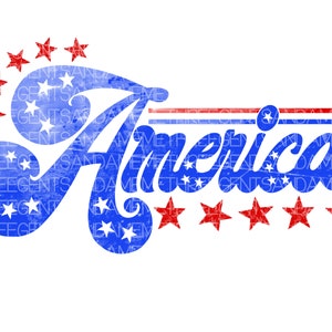 America 4th of July Digital Design, Fourth of July PNG, Independence Day Sublimation Design, Red White and Blue PNG, DTF Transfer Design image 1