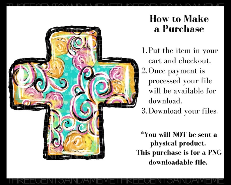 DTF Transfer Cross Printable PNG Hand Drawn Cross Christian - Etsy