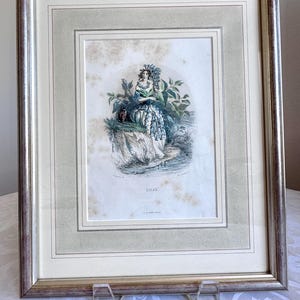 Grandville Lithograph - &#39;Lilas&#39; - 19th c Hand-Colored French Botanical Print -From &#39;Les Fleurs Animees&#39; .   3 Available Each Listed Separate