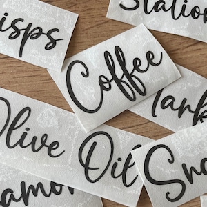 Customisable Rustic Style Vinyl Label Stickers, Any Colour, No Background