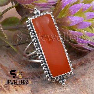 Carnelian Ring in 925 Sterling Silver, Handmade Artisan Women Jewelry,
