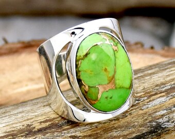 Green ARMENIAN TURQUOISE Ring Sterling Size 6