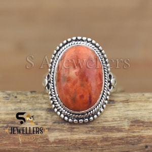 Handmade Sponge Coral Ring: 925 Sterling Silver Statement Ring