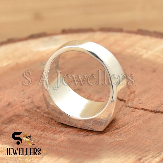 ハンドメイドアクアカルセドニーリング：925スターリングシルバー