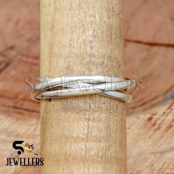 Sterling Silver Thin Three Band Roll Ring Sterling Silver Thin Three Band Roll Ring