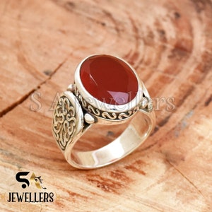 Carnelian Ring, 925 Sterling Silver Ring, Handmade Ring, Wedding Ring, Anniversary Ring, Silver Gemstone Ring, Bohemian Ring, Gift For Him