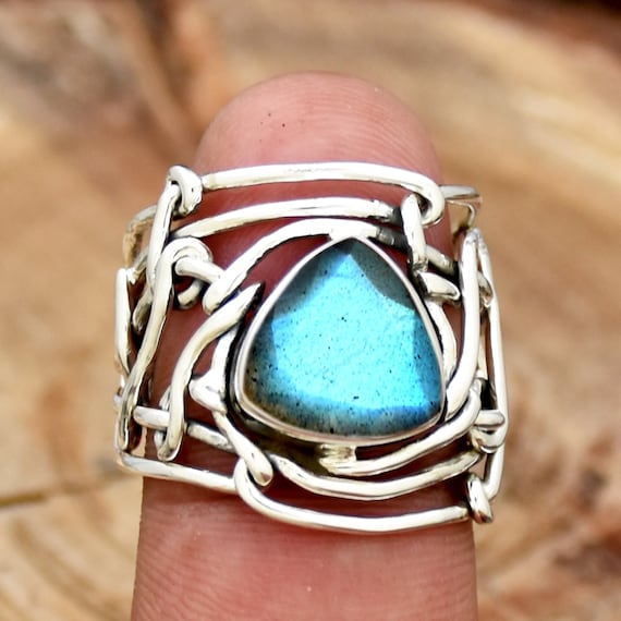 Sterling Silver Cushion Square Amazonite Textured Filigree Ring Sterling Silver Cushion Square Amazonite Textured Filigree Ring