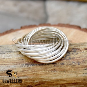 15 Band Rolling Ring, 925 Sterling Silver Ring, Interlocked Ring, Multi Band Rings, Handmade Ring, Wedding Ring, Engagement Ring, Thumb Ring