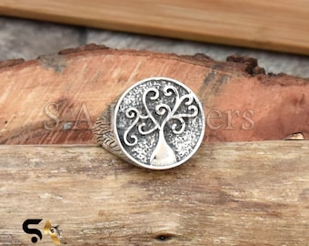 Handmade Sterling Silver Tree of Life Ring: Celtic Spiritual Jewelry
